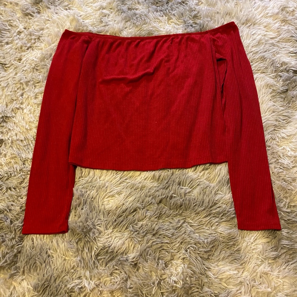 Red off the shoulder top